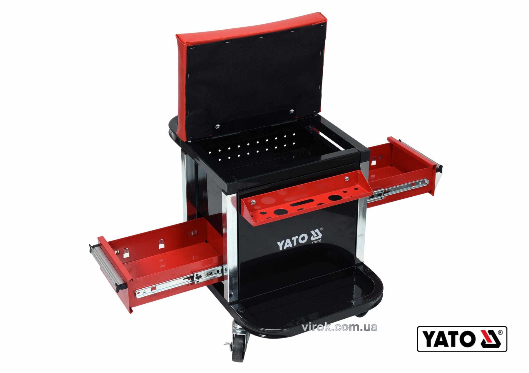 YATO Табурет на колесах YATO з 2 шуфлядами, 530 x 470 x 360 мм, 150 кг  | YT-08790