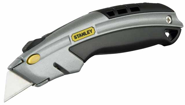 STANLEY 0-10-788 Нож 19мм трапеция 180мм выдвижное лезвие фронтальная загрузка серия Interlock