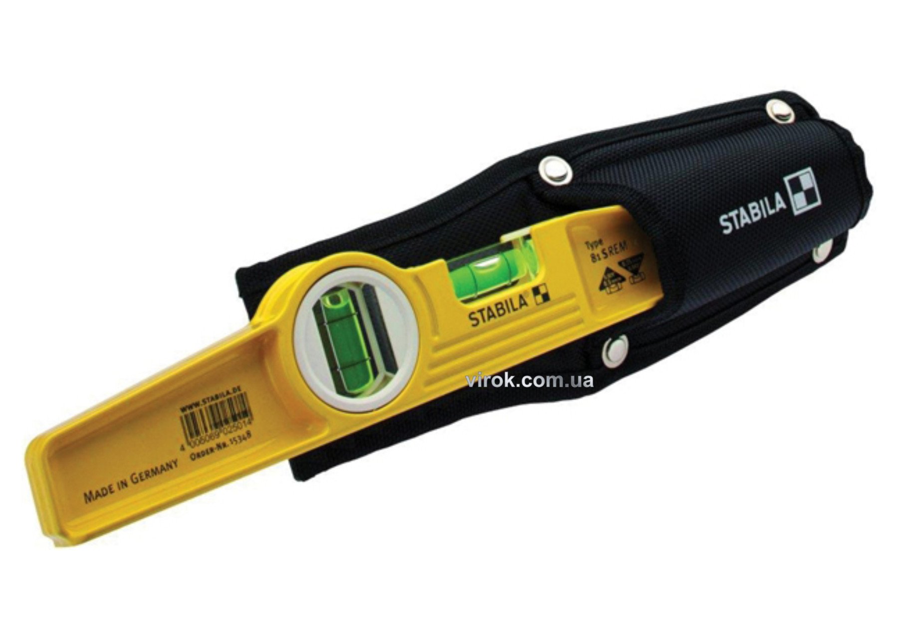 STABILA Рівень литий Type 81SM : Torpedo L= 25 см. 2 капсули, магнітний + чохол на пояс | 2511