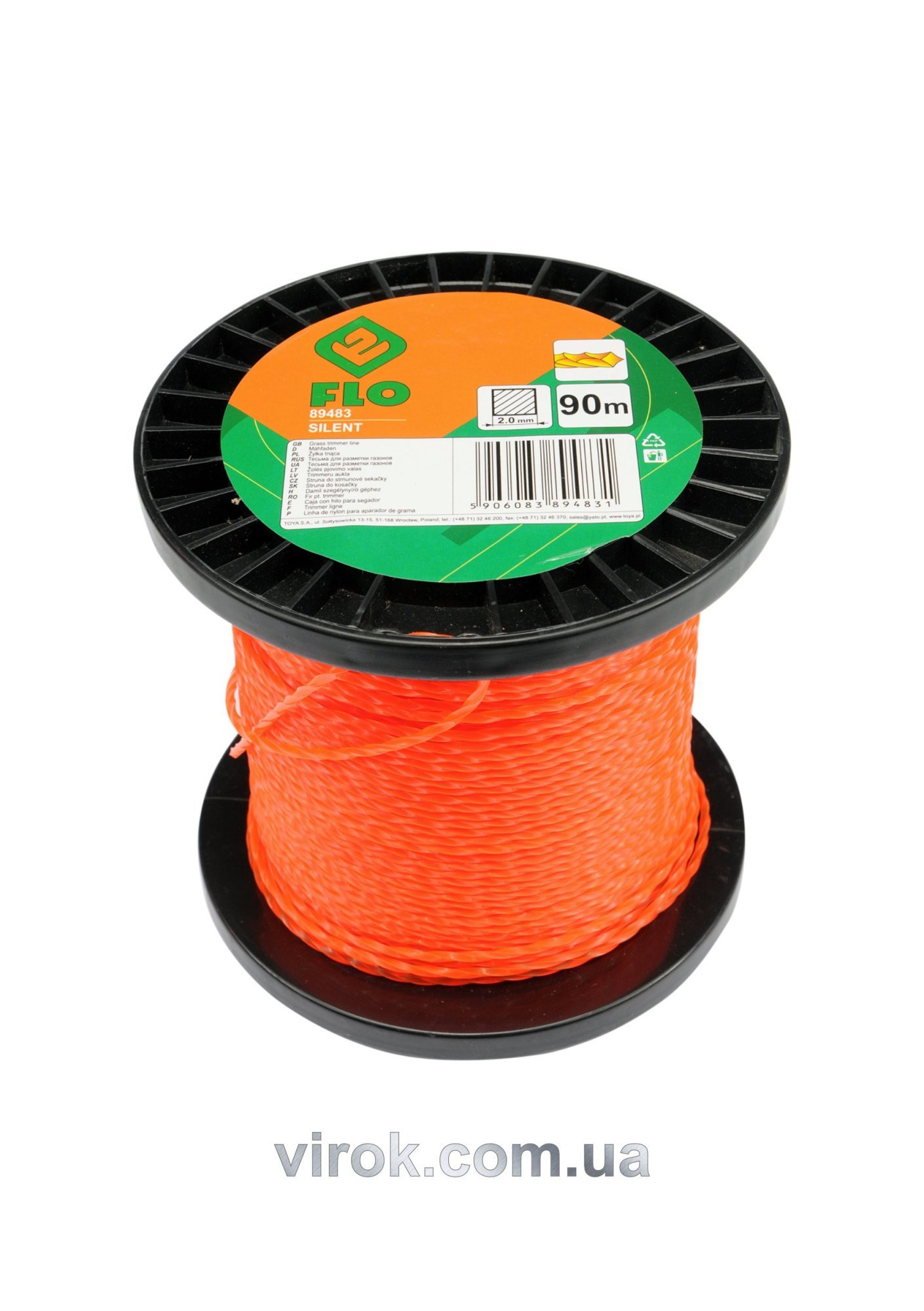 FLO Жилка для тримера квадрат кручений : 2 мм х 90 м (бобіна)  | 89483