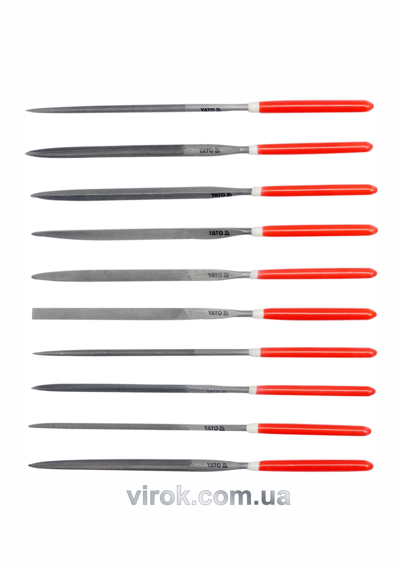 YATO Надфілі YATO : L= 140/65 мм, b= 3 мм. Набір 10 шт.  | YT-6163