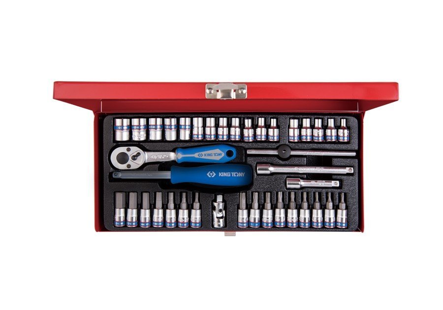 KING TONY Набор головок 1/4" 39 ед. 6-ти гранные, (4-13mm) | 2539MR