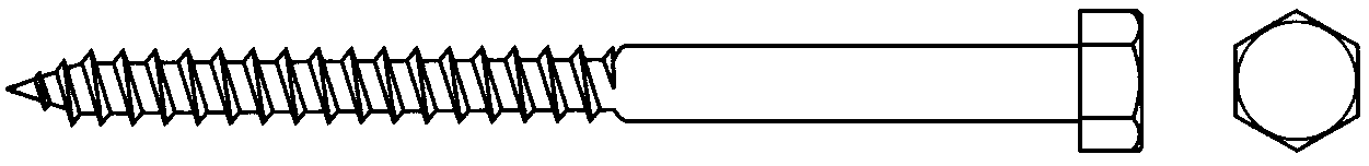 Шуруп по дереву с шестигранной головкой 12х150 Белый цинк