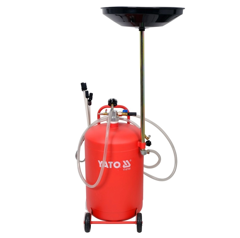 YATO Пристрій для зливу оливи пневматичний на колесах YATO; V= 65 л, 6 зондів  | YT-07191