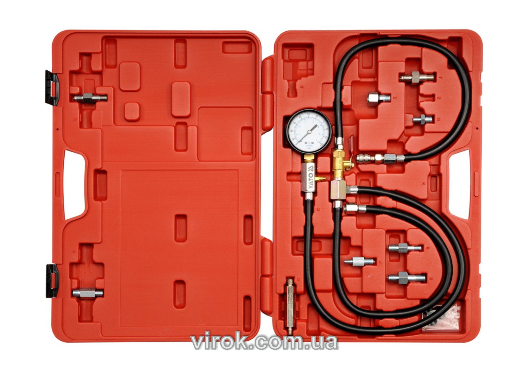 YATO Набір для діагностики інжекторних систем YATO, 10 шт, Pmax=0.7 MPa  | YT-0670