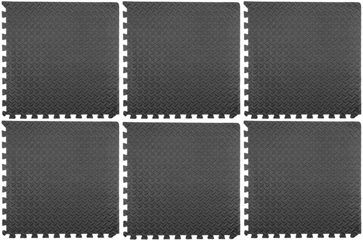 YATO Килимки підстилкові YATO, 60х 60 см, t= 12 мм, 6 шт., з'єднуються "ластівковим хвостом"  | YT-0