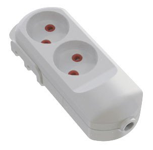 Колодка мережева VIROK: з 2 гніздами без заземлення