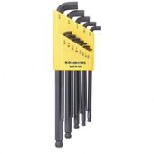 BONDHUS Набор ключей шестигранных дюйм. 13 шт., .050-3 / 8 ", Stubby, сферич, удлиненные