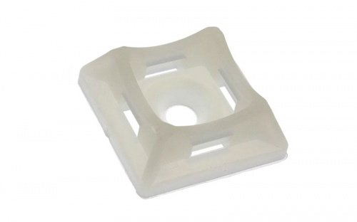 Площадка универсальная 20х20 с отверстием для стяжки шириной до 5мм белая (пач 10шт) APRO