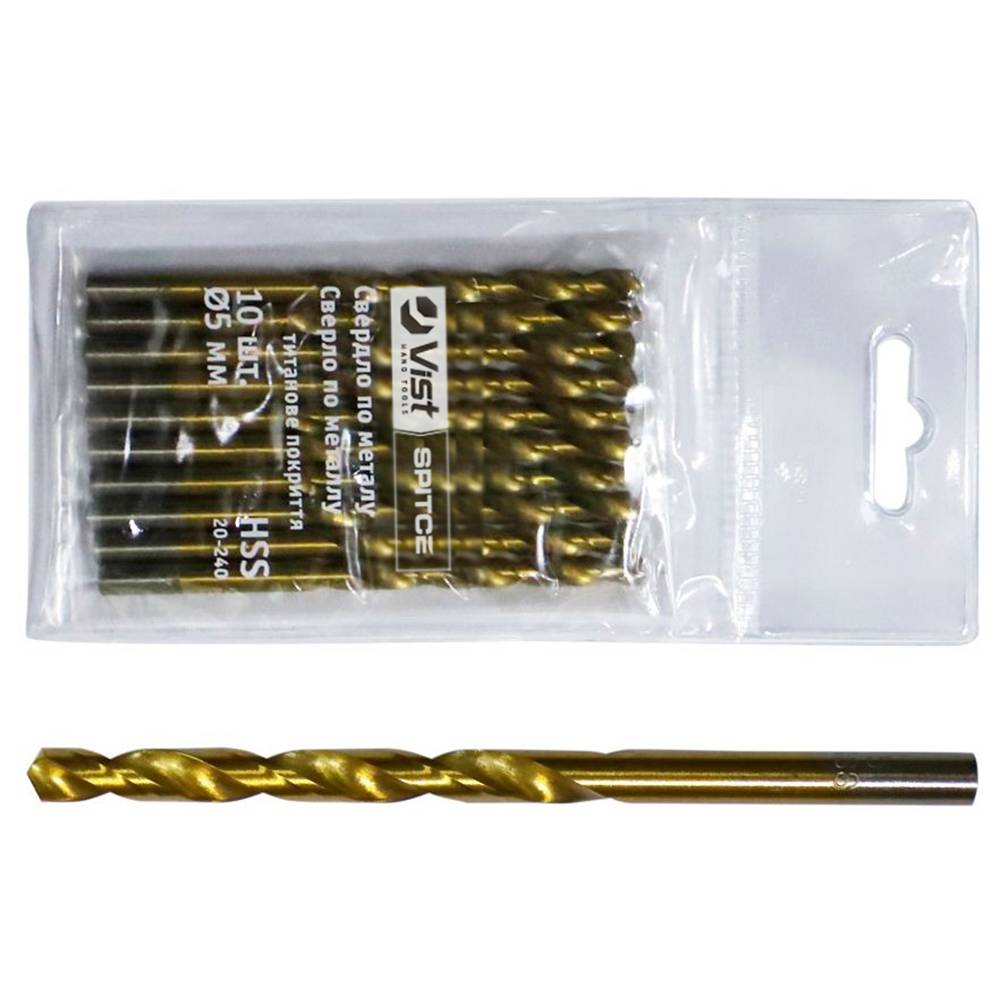 Свердло по металу НSS, з титановим покриттям, 12мм, 3шт Spitce | 20-310