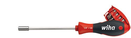 Wiha W32901 Отвертка длинная 1/4 " с магазином стандартных бит 25 мм