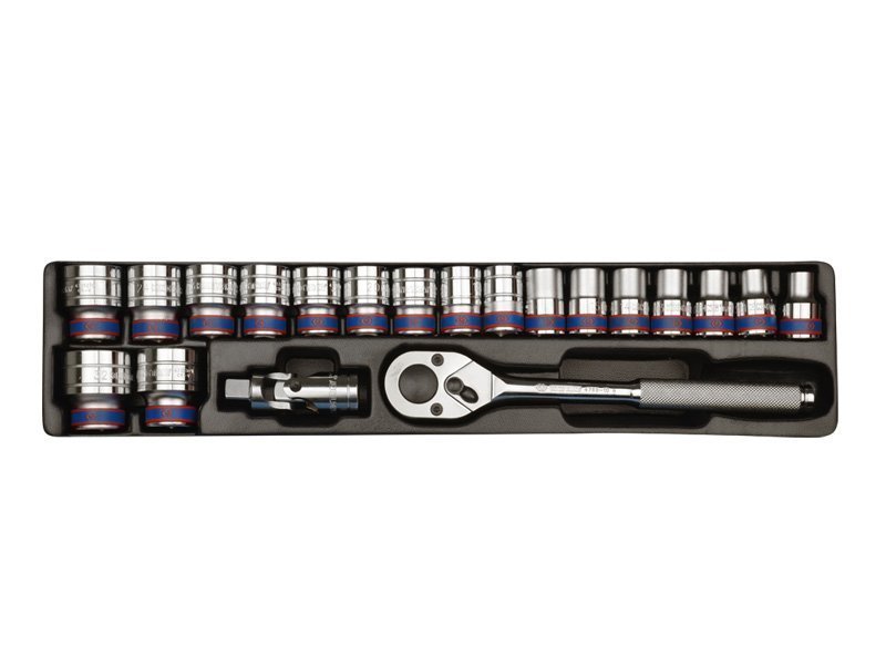 KING TONY Набор торцевых головок 1/2" 12гр. 20 пр. (10-32мм) | 9-4219MR