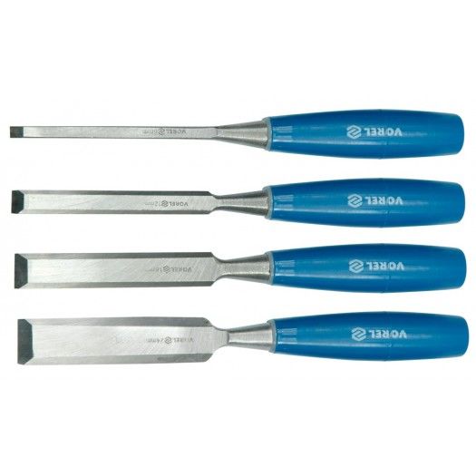 VOREL Стамески з пластиковою ручкою, (набір) (6, 12, 18, 24 мм - 4 шт).  | 25530