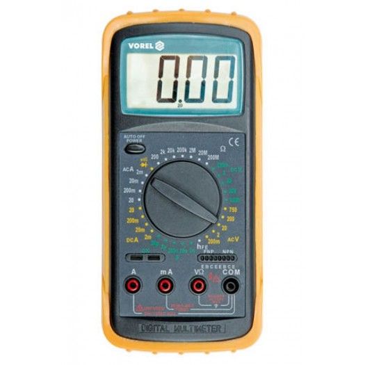 VOREL Мультиметр для вимірювання електричних параметрів : цифровий, висота цифр- 25 мм  | 81783