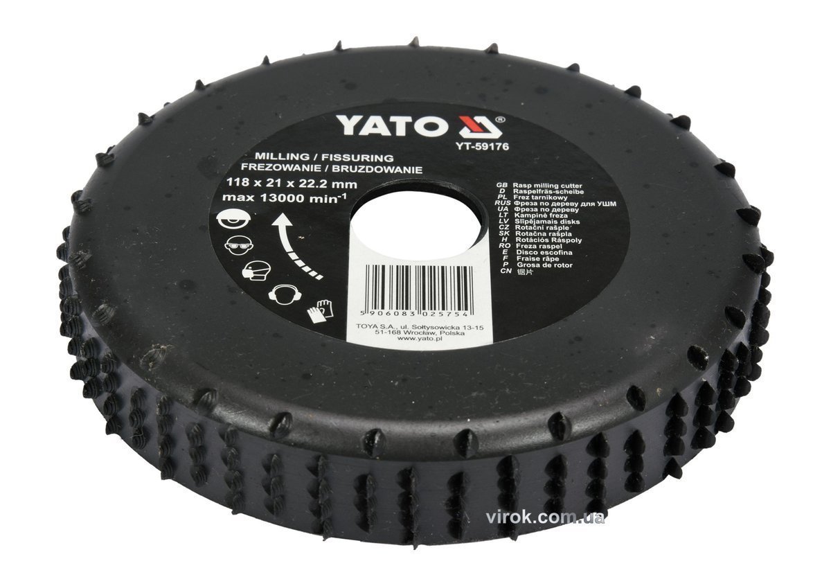 YATO Диск-фреза YATO : Ø= 118 x 22.2 мм, h=21 мм. для дерева, ПВХ, гіпсу  | YT-59176