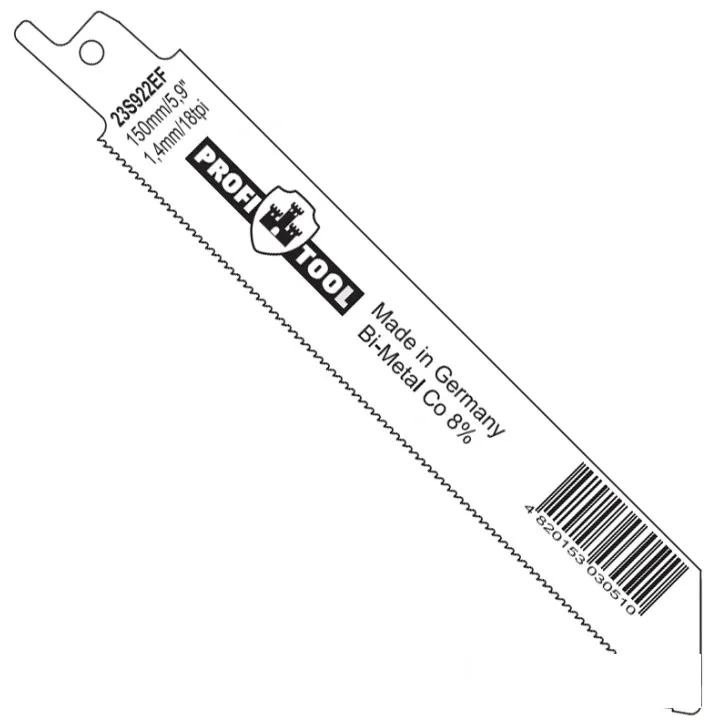 Полотно для сабельных пил PROFITOOL ( ПРОФИТУЛ ) S922EF 130/150x19x0.9 мм. 18 зуб/дюйм