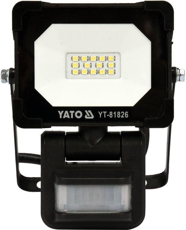 YATO Прожектор з SMD-діодним випром.і датчиком руху YATO: 10 Вт, 230В, 900 лм,кут-120°, 14 діодів (D