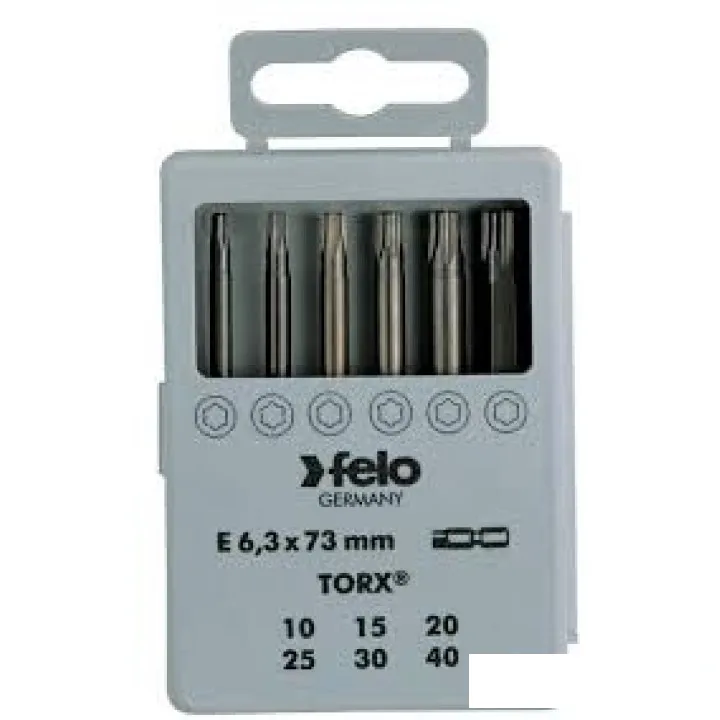 Набор бит 73 мм Torx 10 / Torx 15 / Torx 20 / Torx 25 / Torx 30 / Torx 40. 6 шт.