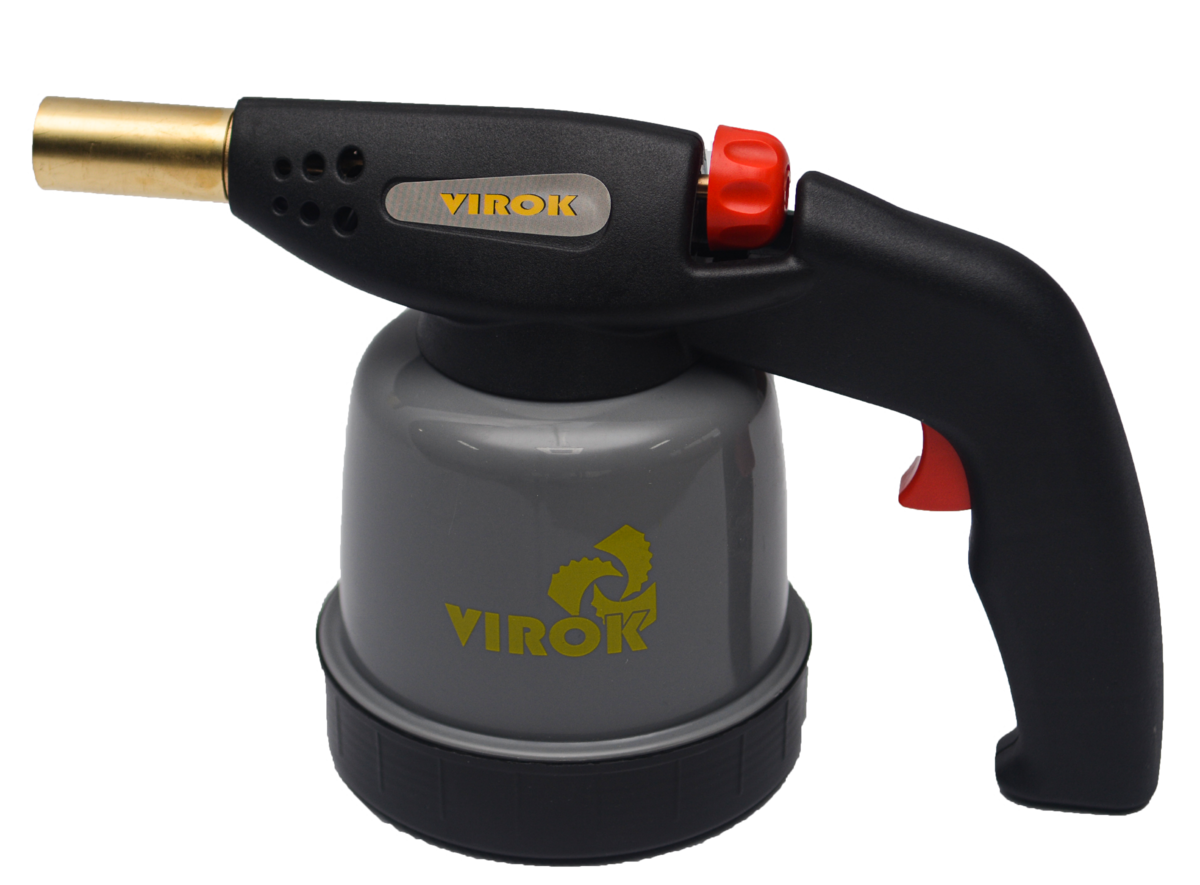 VIROK Лампа паяльна газова з п`єзозапалом 360º під балон 190 г  | 44V143