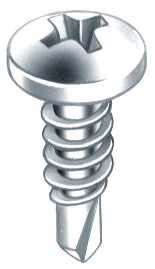 Саморез по металу со сверлом полукруглая головка DIN 7504-N 4,8х38 нержавеющая сталь А2