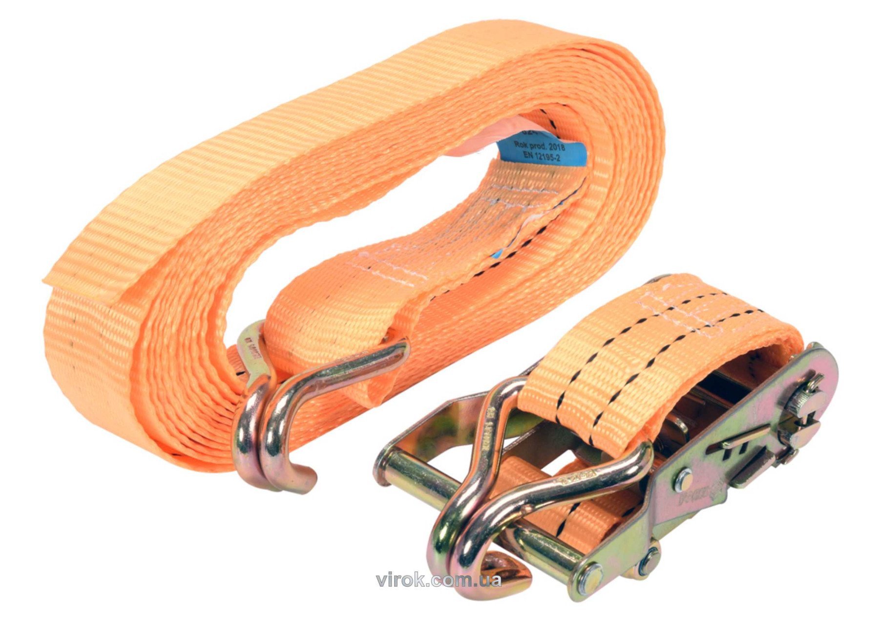 VOREL Пас для кріплення багажу з тріщаткою : сила натягу- 1000/2000 daN, 6 м х 38 мм, 2 шт.  | 82403