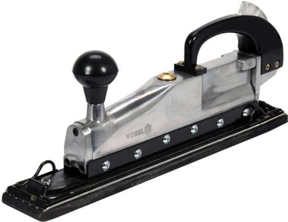 VOREL Шліфмашина пневматична вібраційна : платформа 70х 395 мм, P= 0.63 MPa, 170 л/хв  | 81150