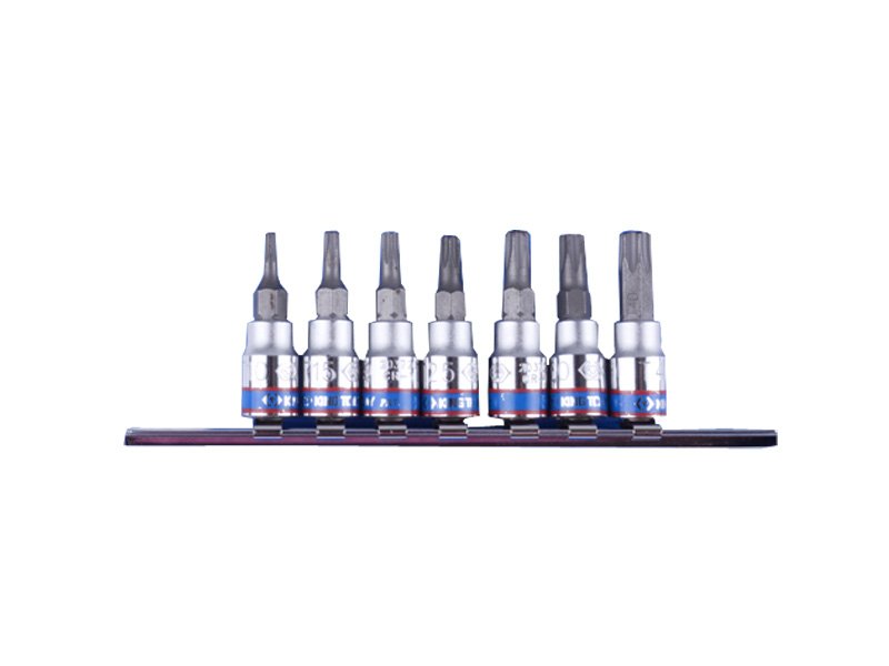 KING TONY Набор TORX 1/4" с отверстием 7 ед. в держателе (на планке) | 2107PR