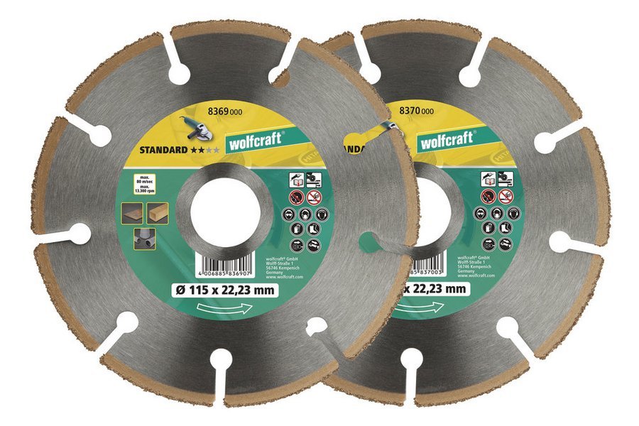 Wolfcraft отрезной диск для твердых металлов "Standard" Ø 115 x 22,2 // 8369000