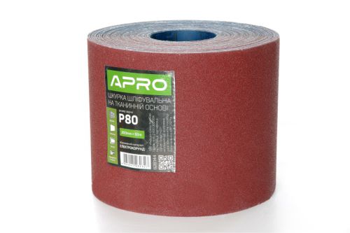 Бумага шлифовальная APRO P40 рулон 200мм*50м (тканевая основа)