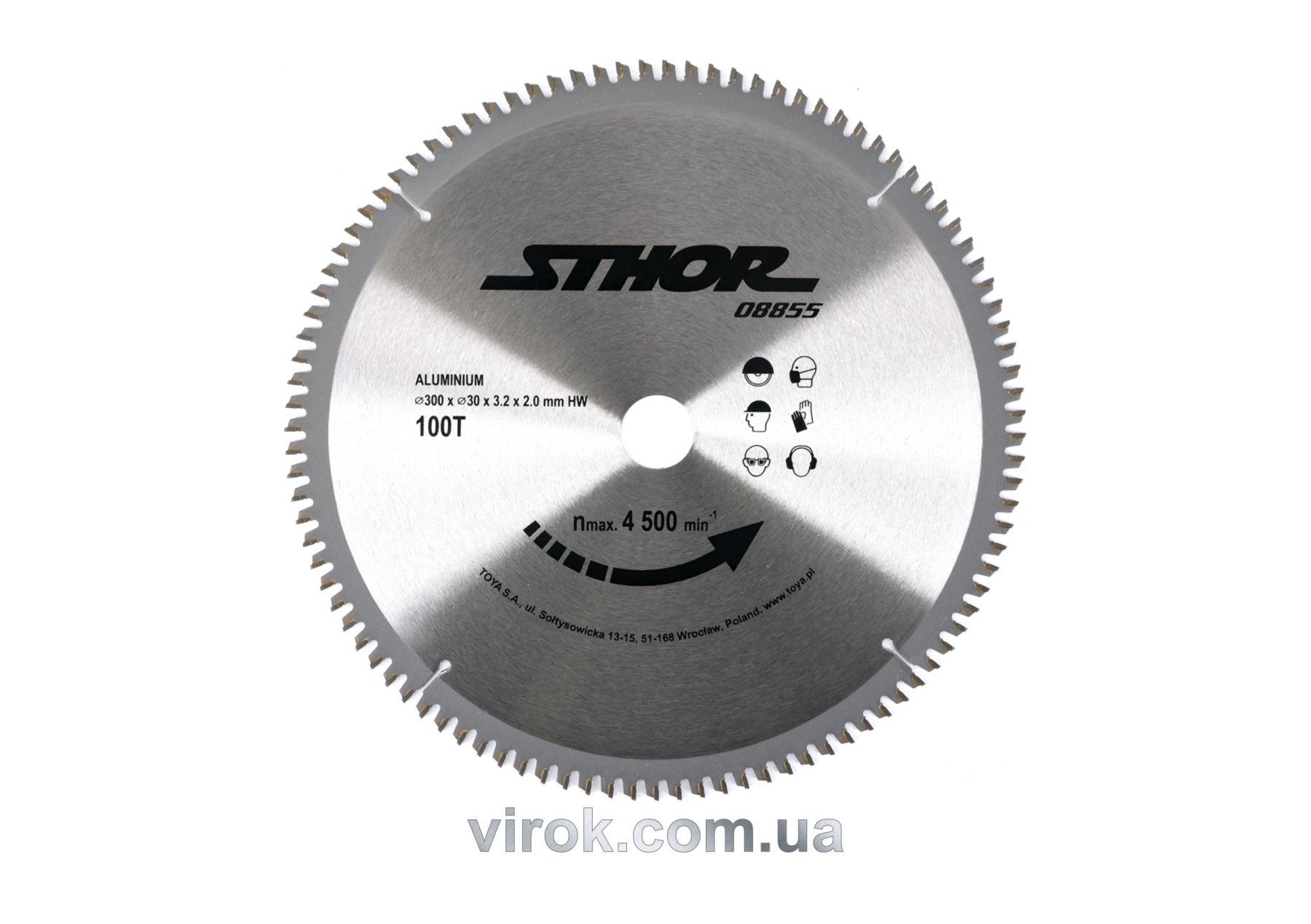 STHOR Диск пильний для алюмінію . Ø= 300/30 мм, h= 3,2 мм, 100 зубів  | 08855