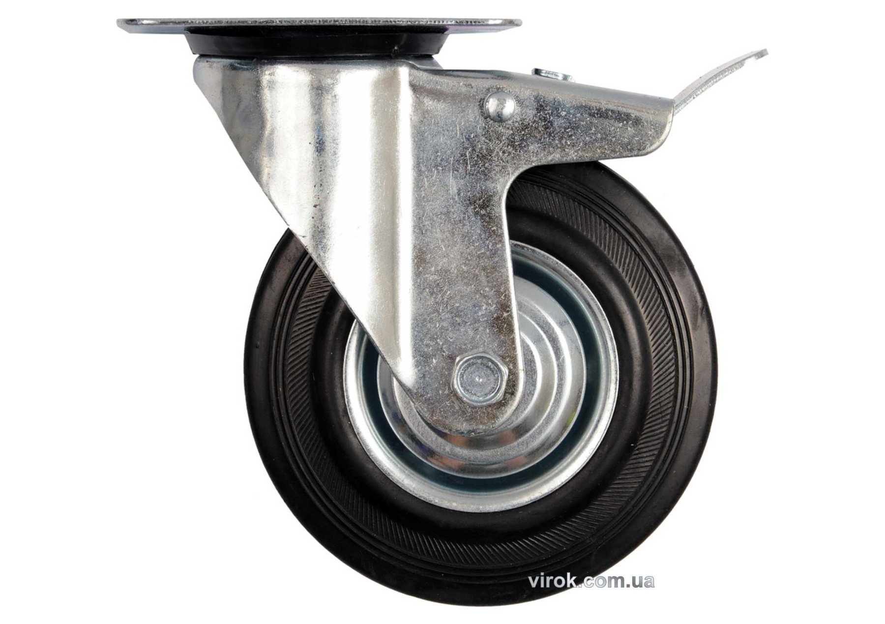 VOREL Колесо до візка Ø=100 мм, b=27 мм з обертовою опорою і гальмом; h=130 мм, навантаж.- 60кг  | 8