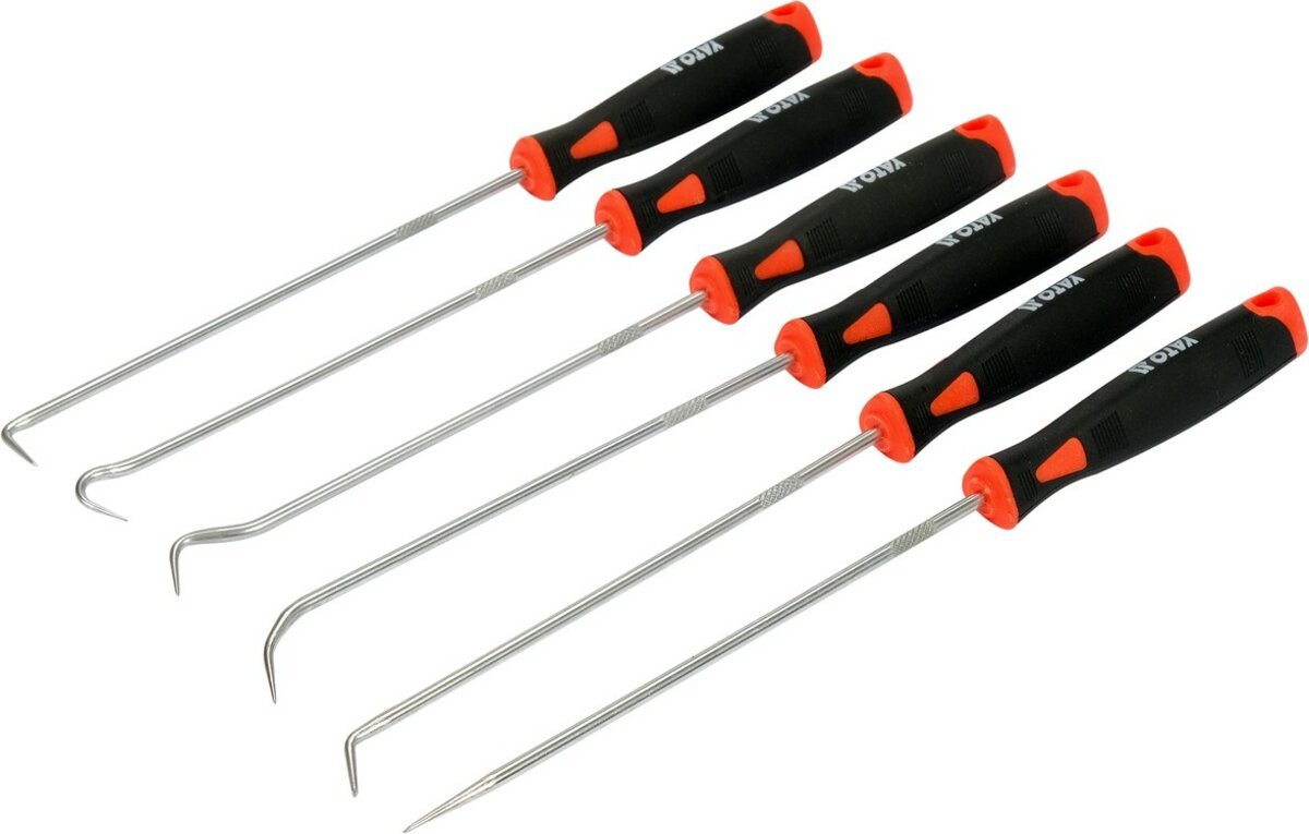 YATO Набір довгих гачків з ручкою YATO і шило l= 240 мм, компл. 6 шт  | YT-08428