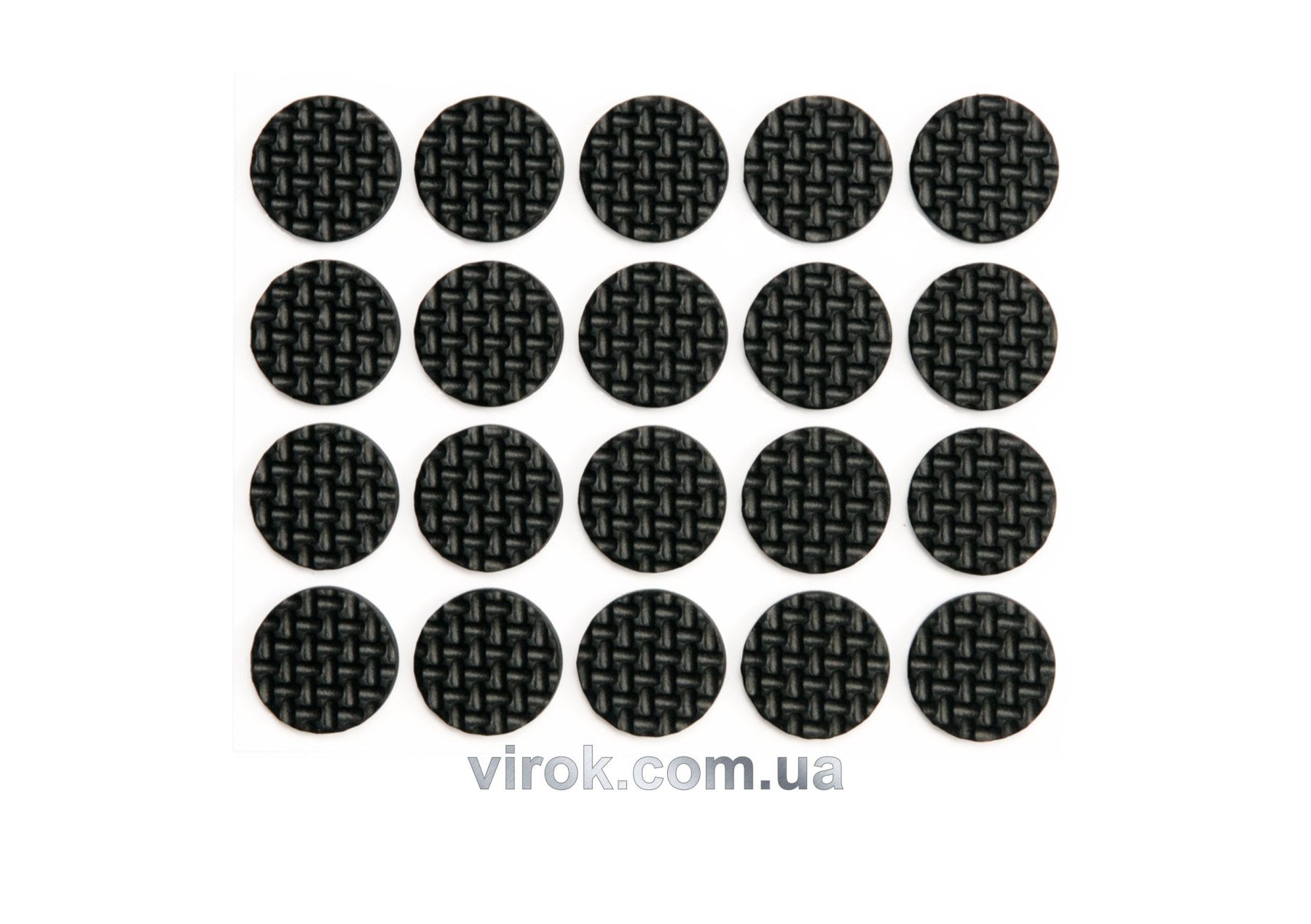 VOREL Протектор самоклеючий антиковзкий Ø= 20 мм, упак. 20 шт. (чорні)  | 74818