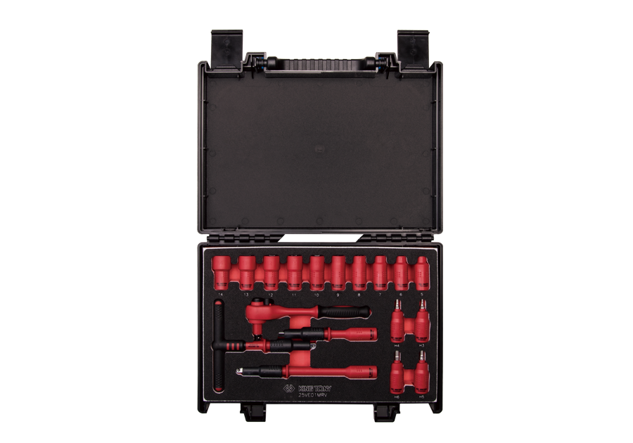 KING TONY Набор диэлектрического инструмента 18 предметов 1/4"DR. VDE 6гранн | 25VE01MRV