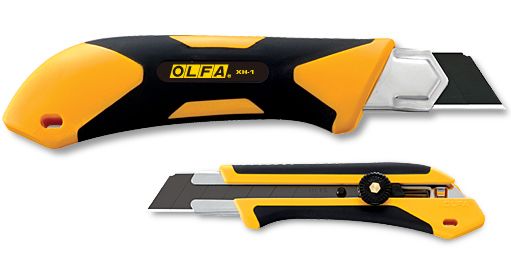 Нож OLFA XH-1 с выдвижным лезвием, двухкомпонентный корпус, трещоточный фиксатор, 25мм