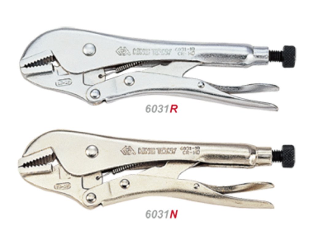 KING TONY Зажим с фиксатором L=254 мм прямой, никель | 6031-10N