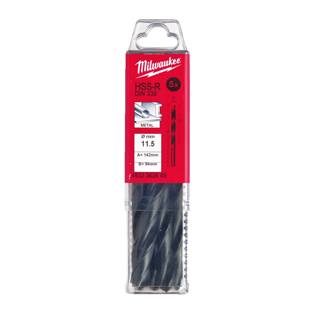 MILWAUKEE Свердло по металу HSS-RDIN338, Ø11,5мм, (5шт) | 4932363549