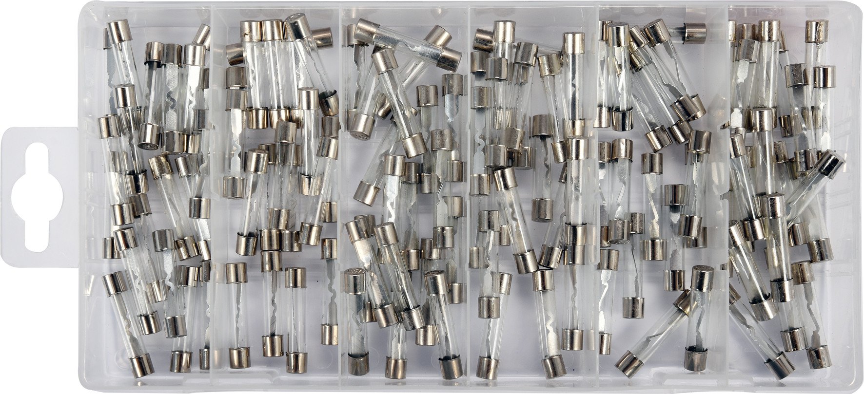 YATO Запобіжники електромережі зі скляною прозорою оболонкою YATO : Ø6 x 30 мм, 5-30 А, 120 шт  | YT