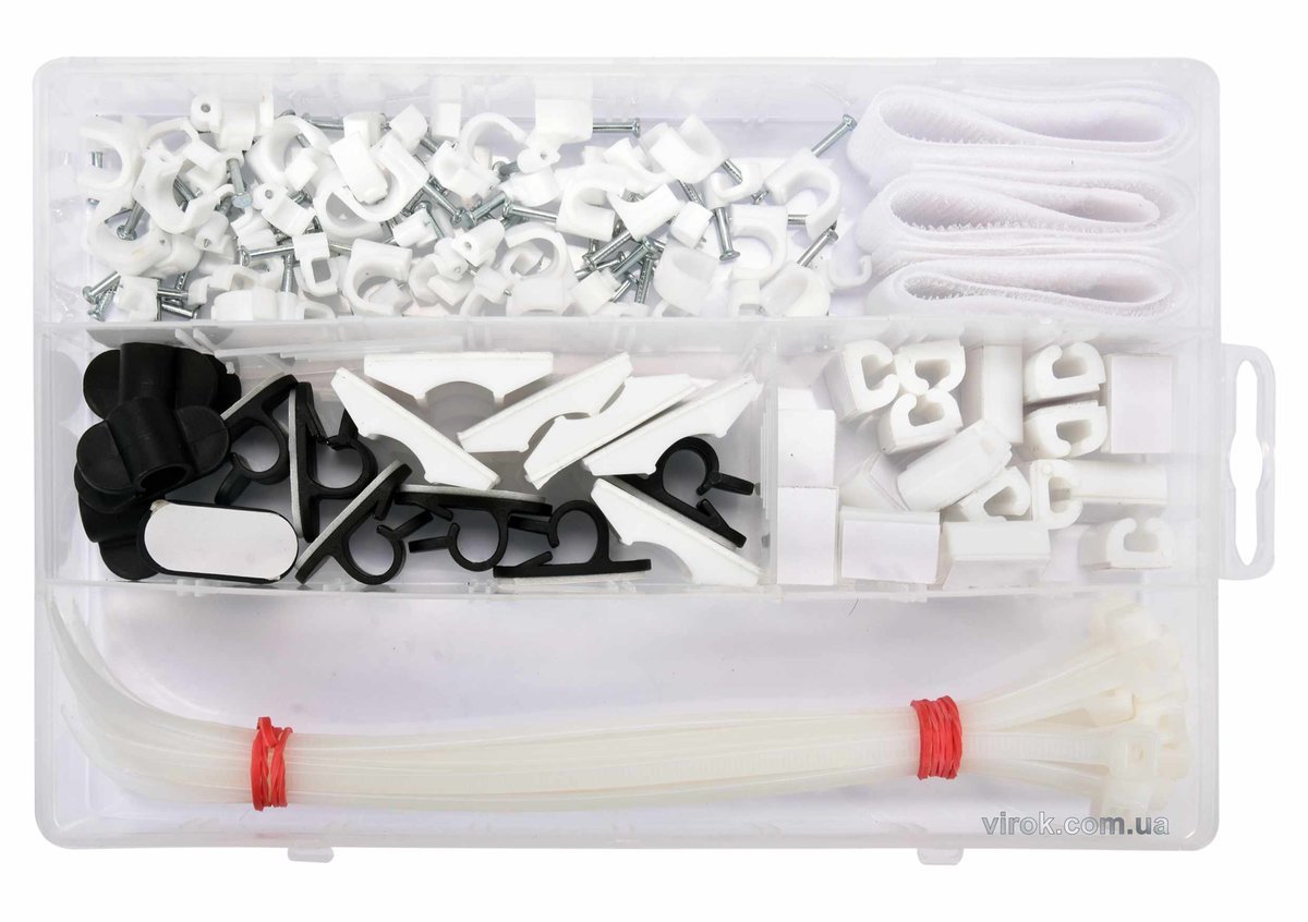 VOREL Гачки для кріплення кабелів , 124 шт.(DW) | 24140