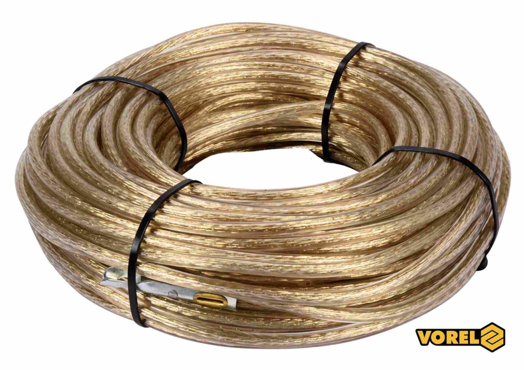 VOREL Трос сталевий з наконечниками для пломб : Ø6 мм x 36 м  | 85004