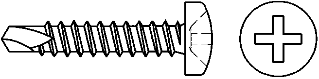 Шуруп-саморез по металлу DIN 7504N полукруглая головка сверло 4,2х22