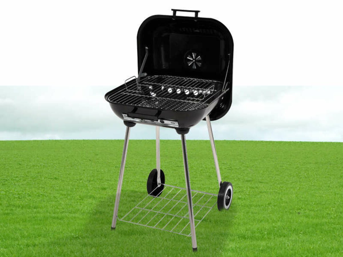 LUND Гриль прямокутний вугільний ,40х45 см, на 4 ніжках (з 2 колесами) з кришкою  | 99580