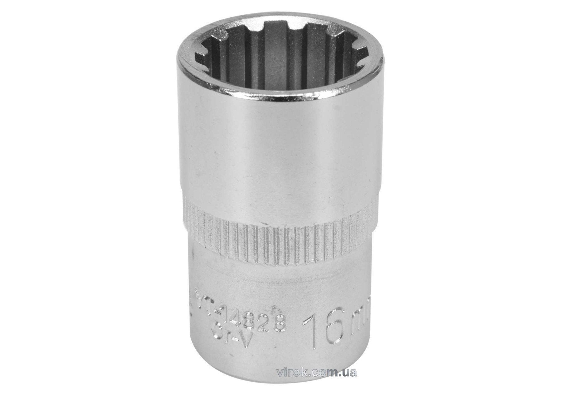 YATO Головка торцева YATO : квадрат 1/2", SPLINE M16 мм, L= 38 мм. CrV  | YT-14828