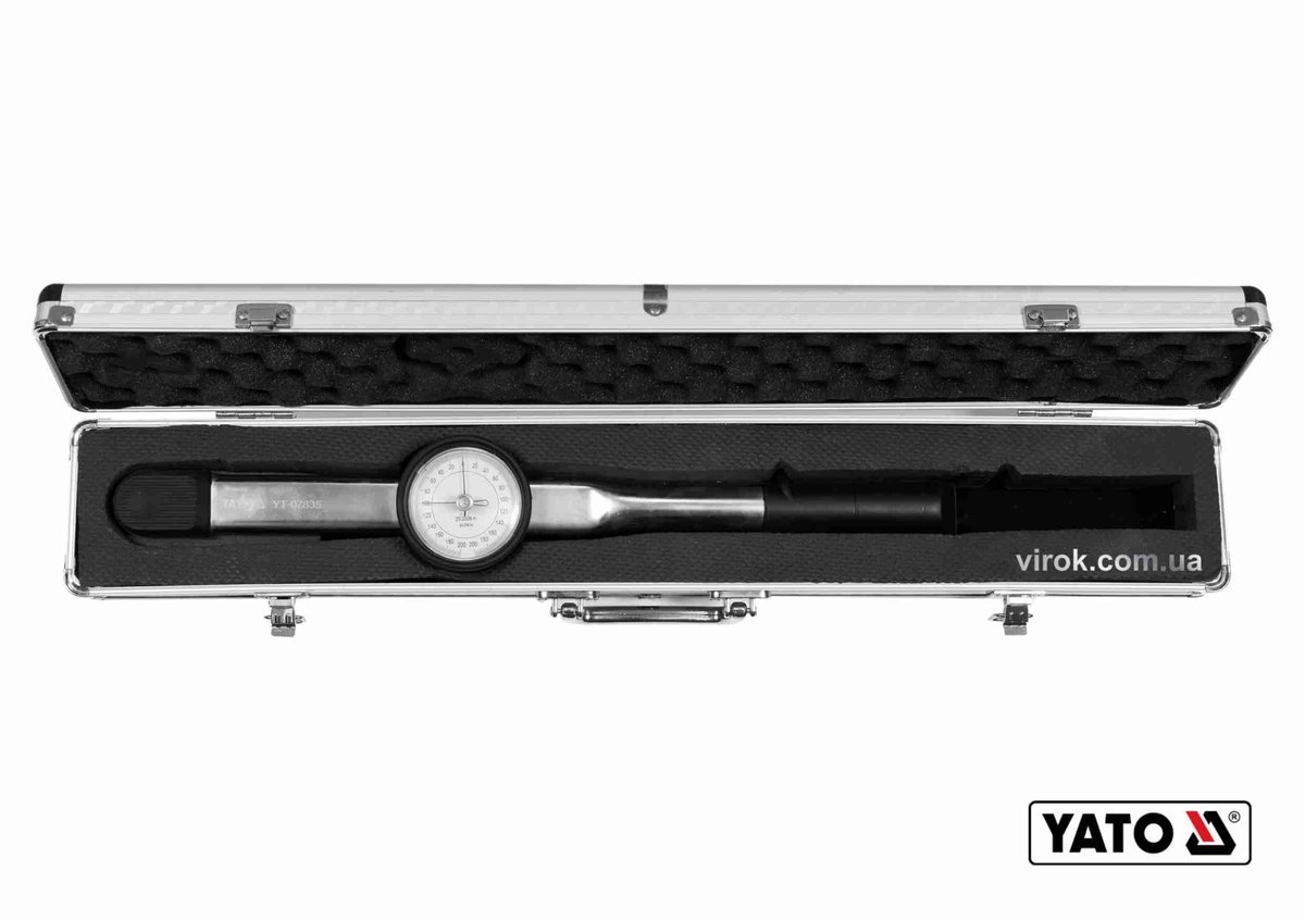 YATO Ключ динамометричний YATO : квадрат 1/2", F= 20- 200 Нм зі стрілочно циферблатною шкалою  | YT-