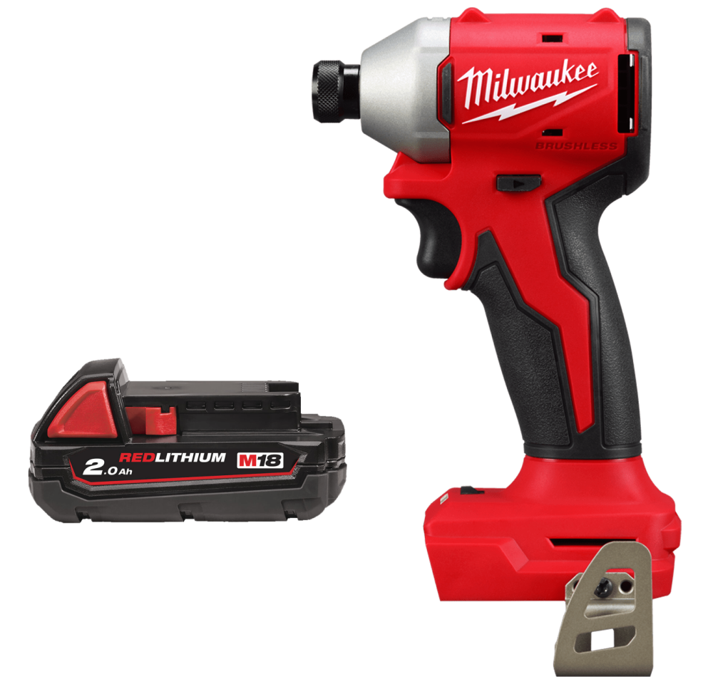 MILWAUKEE Шуруповерт ударний акумуляторний безщітковий (190Нм) M18 BLIDRC-0 (каркас) + M18 B2 подару