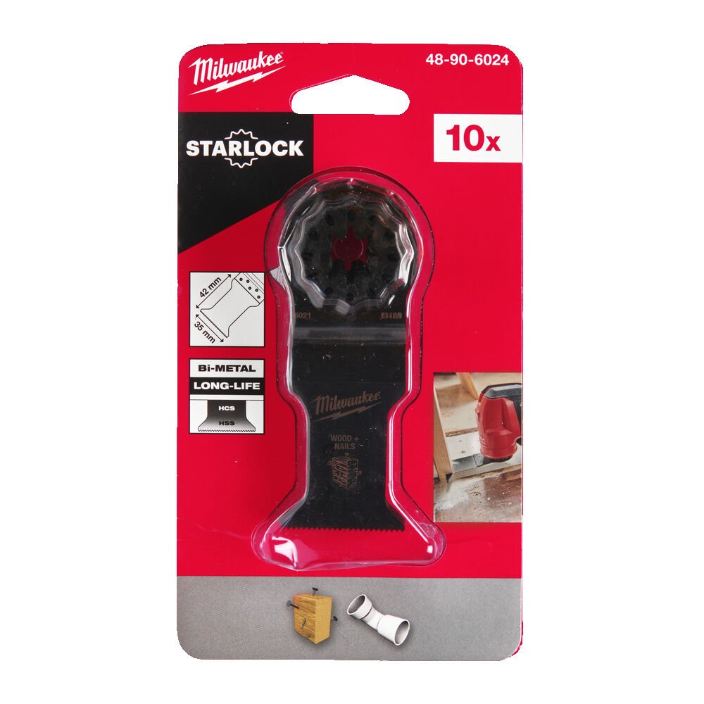 MILWAUKEE Биметаллическое полотно 35 мм по древесине с гвоздями (10 шт) | 48906024