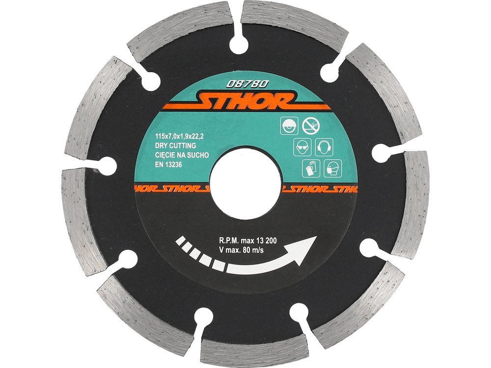 Диск відрізний алмазний сегментний STHOR : Ø= 115 мм, t-1,9 х h- 7 мм по кам, бетоні, кераміці [20]