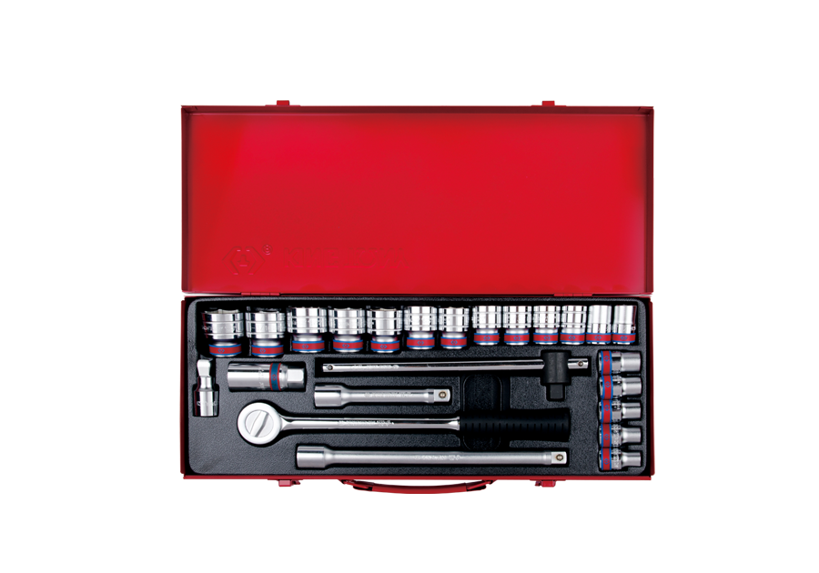 KING TONY Набор головок 1/2" 24 ед. 6-ти гранные,короткие, дюймовые | 4511SR