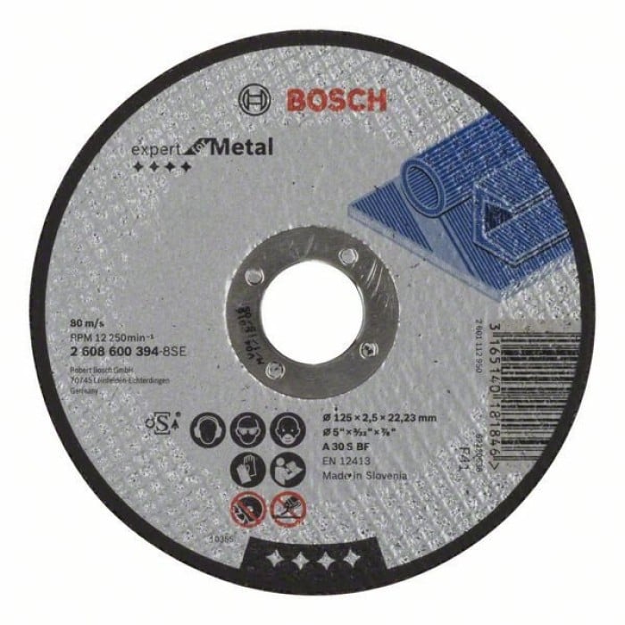 Bosch Круг відрізний 125х2,5х22 мм А24 Expert прямий (профіль 41), метал