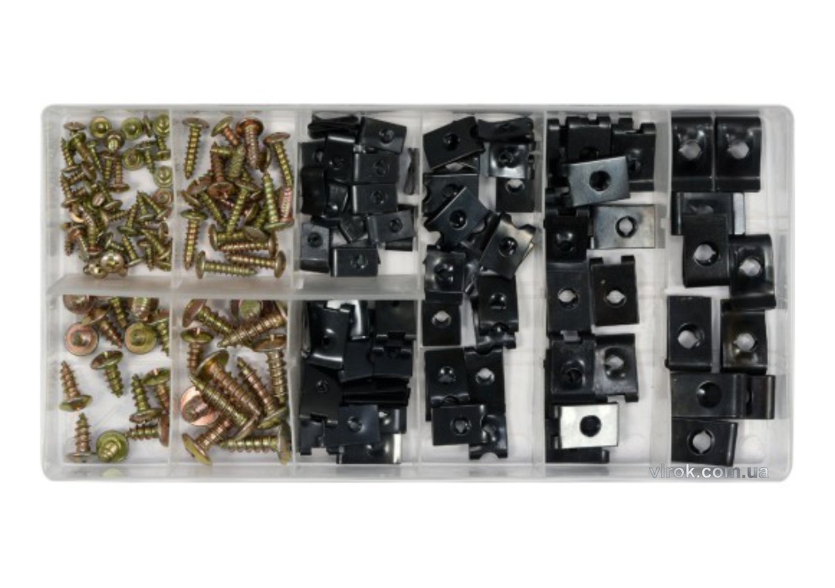 YATO Гвинти самонарізні і металеві кліпси YATO; наб. 170 шт.  | YT-06780